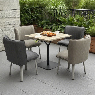 Nuovi mobili per esterni set da pranzo in tessuto in alluminio moderno