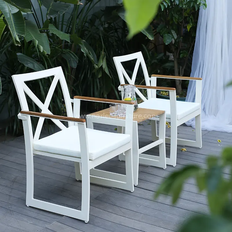 Set da giardino in legno in legno di plastica in alluminio