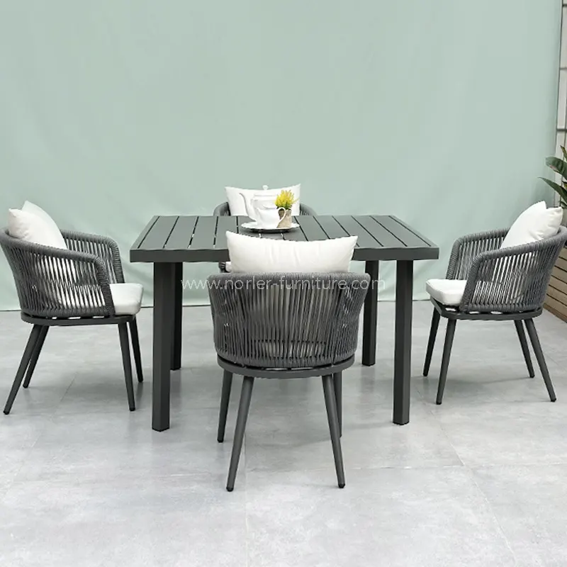 Set da pranzo in corda in alluminio all'aperto