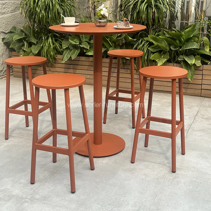 Sedia da bar in alluminio arancione di alta qualità