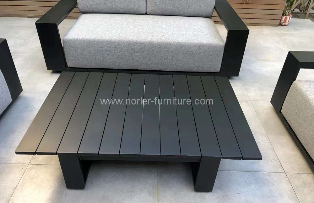 Newest All Black Aluminum Frame Outdoor Sofa