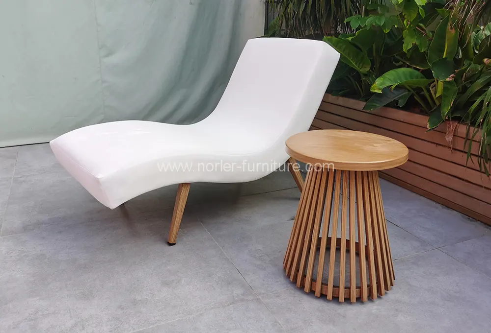 Outdoor Aluminum Frame upholstered Fabric Sun Lounger