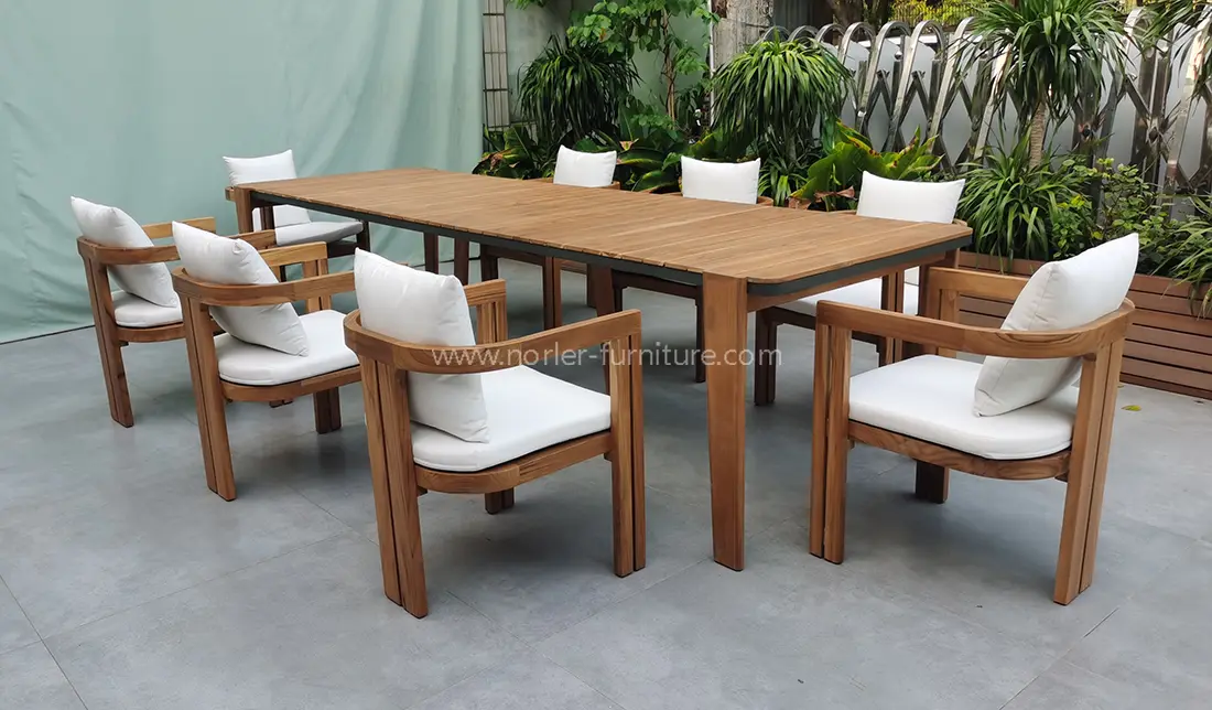 Durable Outdoor Teak Wood Dining Table And Chair