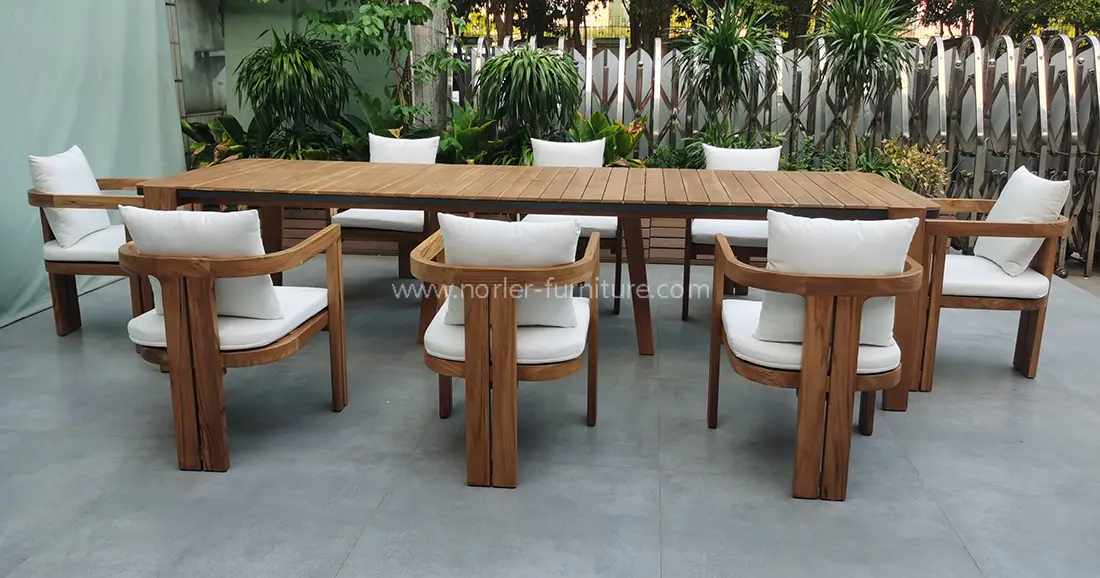 Durable Outdoor Teak Wood Dining Table And Chair