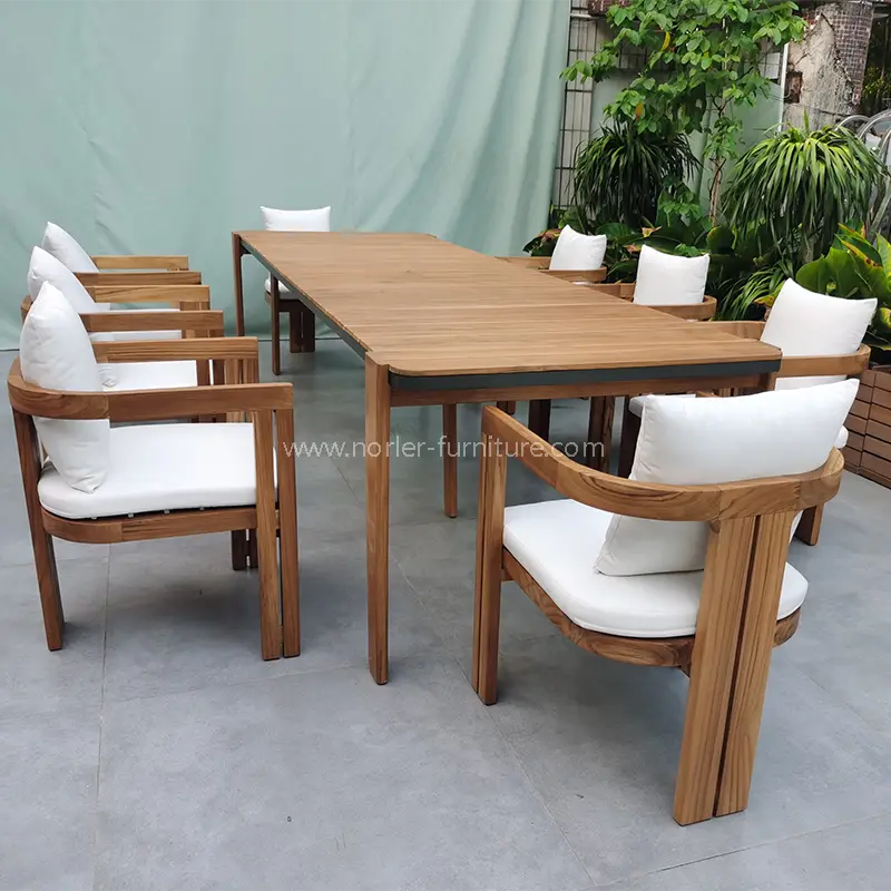 Durable Outdoor Teak Wood Dining Table And Chair