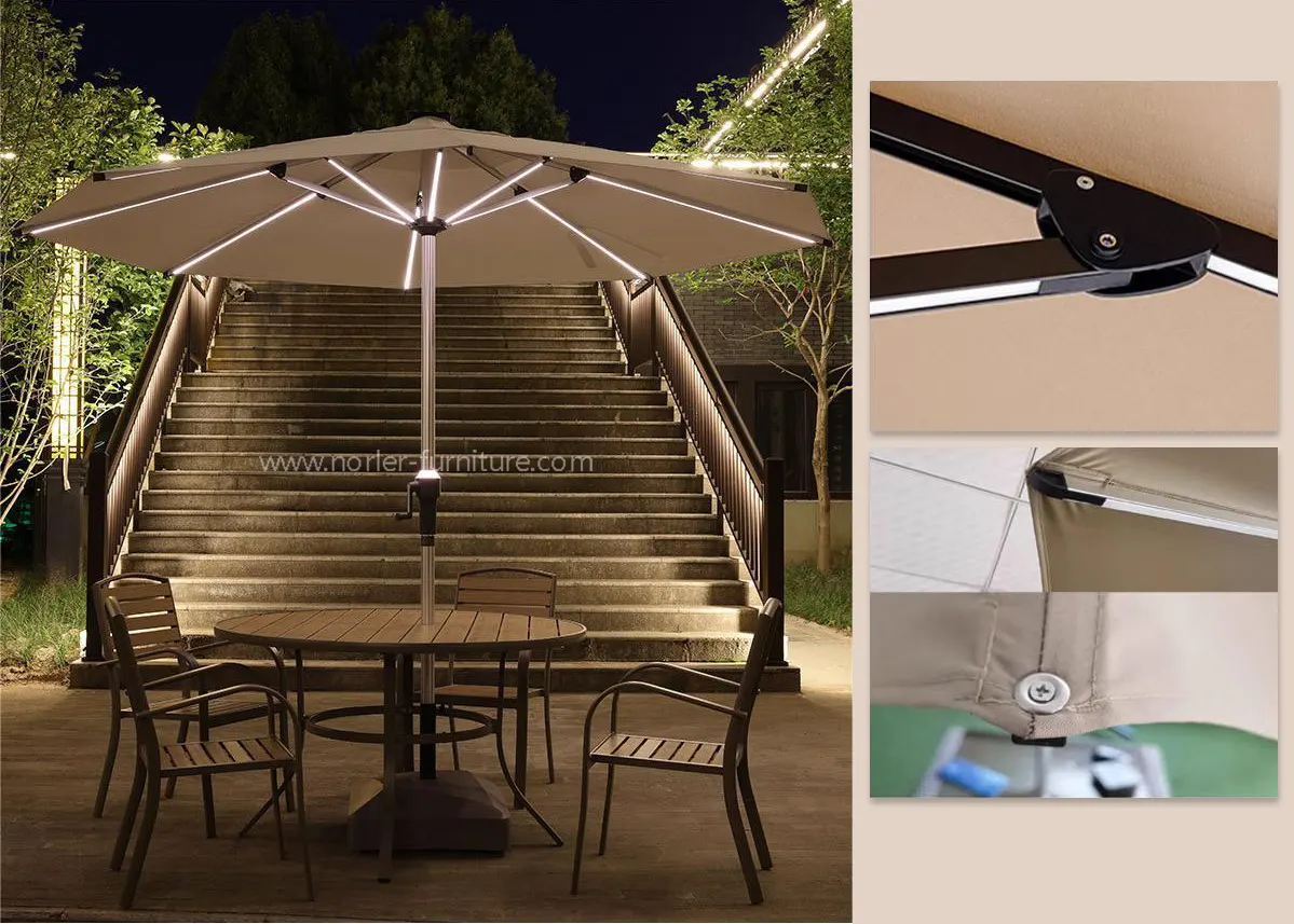 Smart LED Solar Cooling and Heating Light Parasol