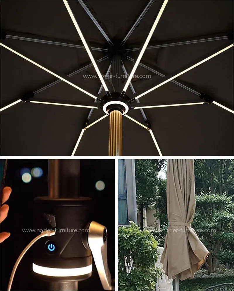 Smart LED Solar Cooling and Heating Light Parasol