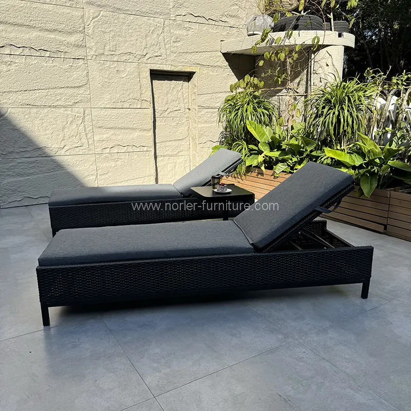 Ultimo lettino di rattan sun rattan a mano di fascia alta