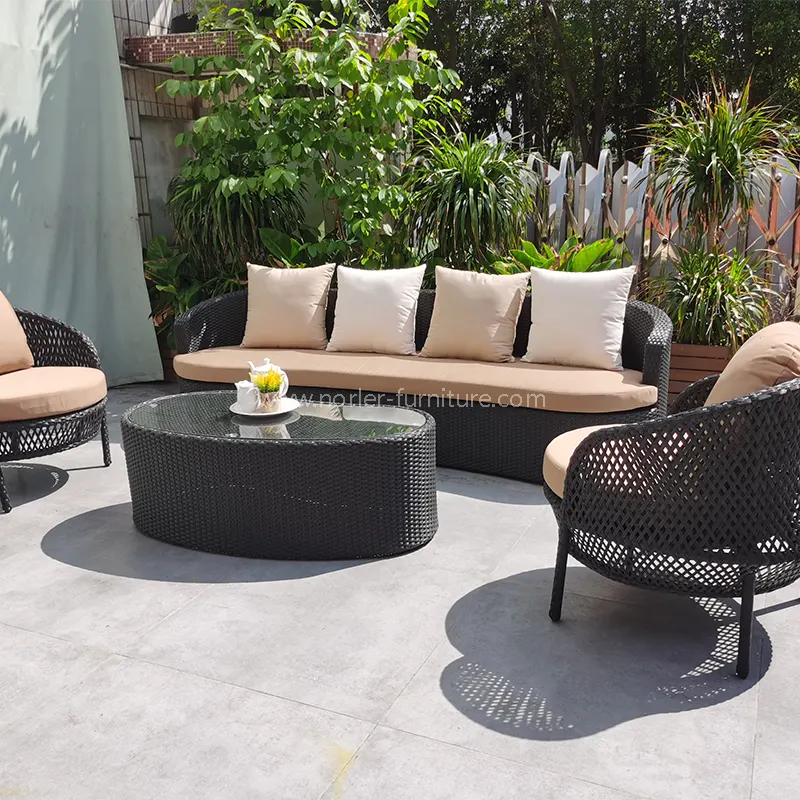 Modern PE Rattan Courtyard Balcony Outdoor Divano