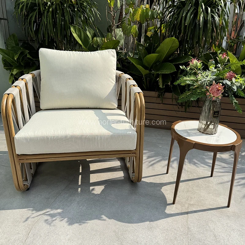 Set da giardino di corda da balcone esterno Rattan