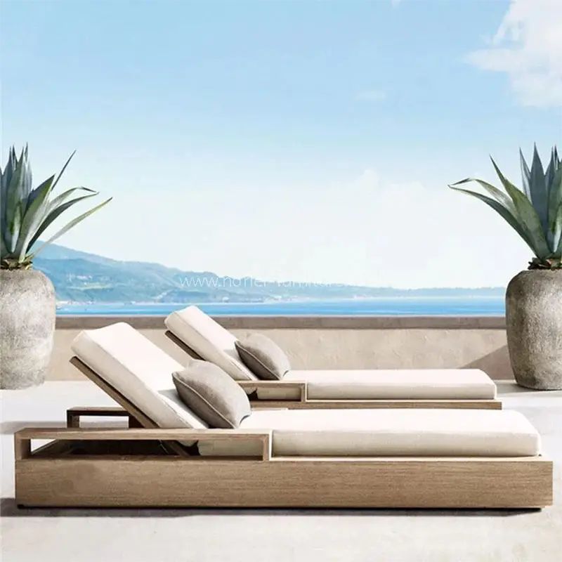 Luxury Waterproof Teak Teak Legno Sun LOUNGER